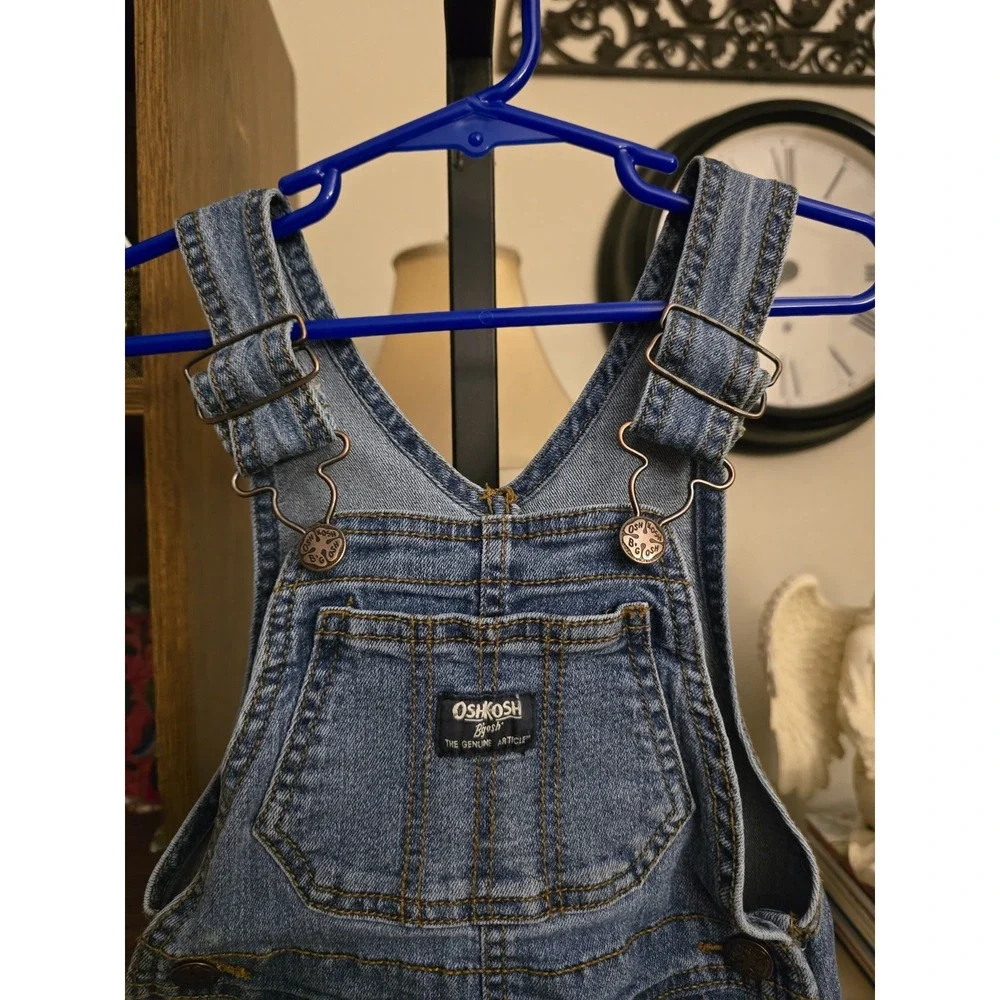 OshKosh B'Gosh Toddler Denim Bib Overalls Blue Size 2T 100% Cotton